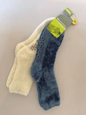 MOUNTAIN WAREHOUSE Velvet Touch Cosy Socks 2 Pack Blue White UK 3-6 6-9 RRP £18