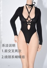 1:6 Black Ice silk Swimsuit Beachwear Female Clothes Fit 12'' PH TBL Figure Body