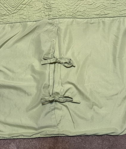 Set of 2 Levtex Green Quilted Pure Bedding Pillow Shams Shabby Chic Cottagecore - Picture 10 of 12