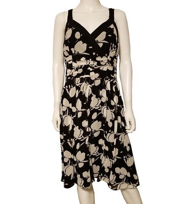 Ann Taylor Black and White Silk Dress | eBay
