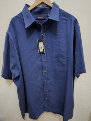NWT Men's Roundtree & Yorke Tall Shirt Size 3XT Cobalt Blue Button Up Modal