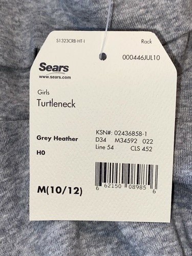 NWT Girls Canyon River Blues Gray Cotton Turtleneck Sweater Size M 10/12 - Picture 4 of 4
