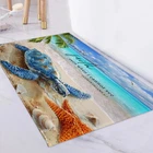 Coastal Beach Blue Sea Turtle Area Rug Play Carpet Living Room Floor Beach Mat