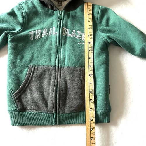 Eddie Bauer Jacket Kids 4 XXS Green Full Zip Trailblazer Sherpa Hood Sweater - Picture 7 of 11