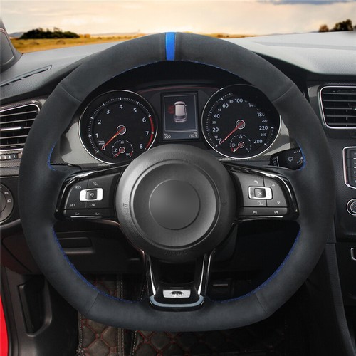 Car Steering Wheel Wrap for VW Golf 4 5 6 7 GTI R R32 MK5 Polo CCR-Line Scirocco - Picture 5 of 12