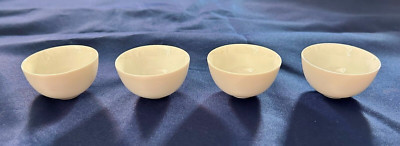 Set (4)  Mint  White  Bone China Open Salt Dishes Cellars Wells Dips 1 7/8'' x 1''