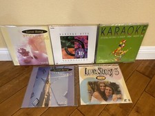 Lot of 5 Karaoke Laserdiscs Love Story Everlasting Mega Discs Pop Top Hits