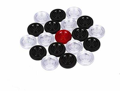 High Class Transparent Plastic Carrom Coins Pack of 20 with Free 1 Striker 