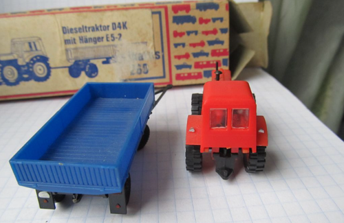Vintage Collectible Model NO Tractor wheeled with a trailer GDR 1:87 (765) - Picture 5 of 7