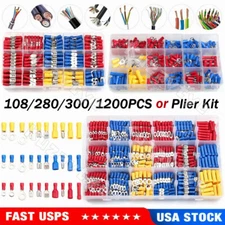 1200X Assortment Electrical Wire Connectors Fork Spade Butt Ring Crimp Terminals