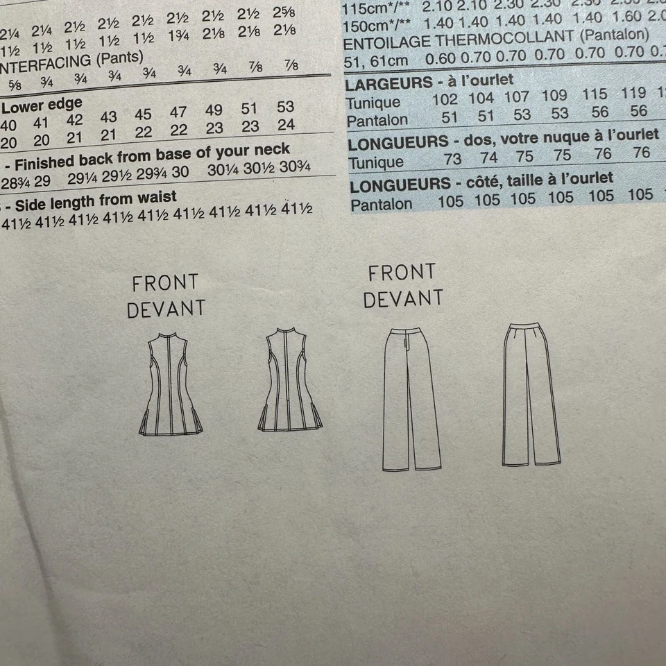 Butterick B4237 Ellen Tracy Sewing Pattern Tunic Top Pants Sz 18-22 Y2K - Image 4 of 4