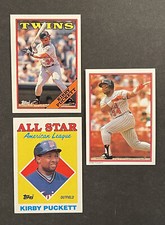 1988 Topps Kirby Puckett 3 Cards (#120, #391, 88T All Star #27)
