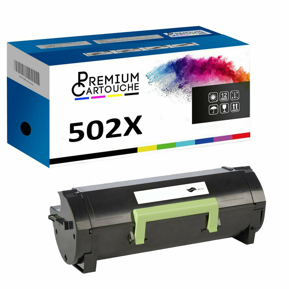 Toner 502X noir de qualité supérieure premium pour imprimante Lexmark