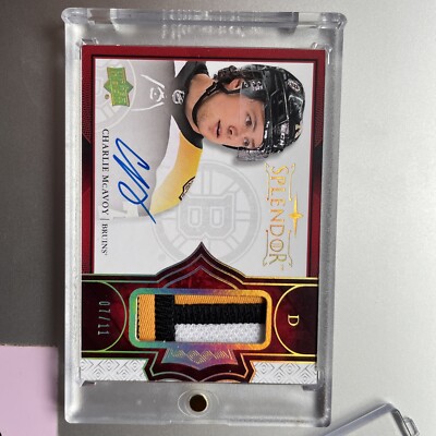 2017-18 Upper Deck Splendor Charlie McAvoy RC ROOKIE PATCH AUTO RPA /11 MINT
