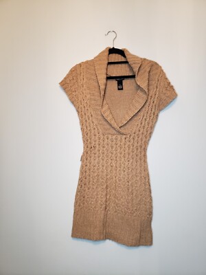 short loose sweater dress Women's Solid Long Sleeve Short Split Loose Knitted Sweater Dress