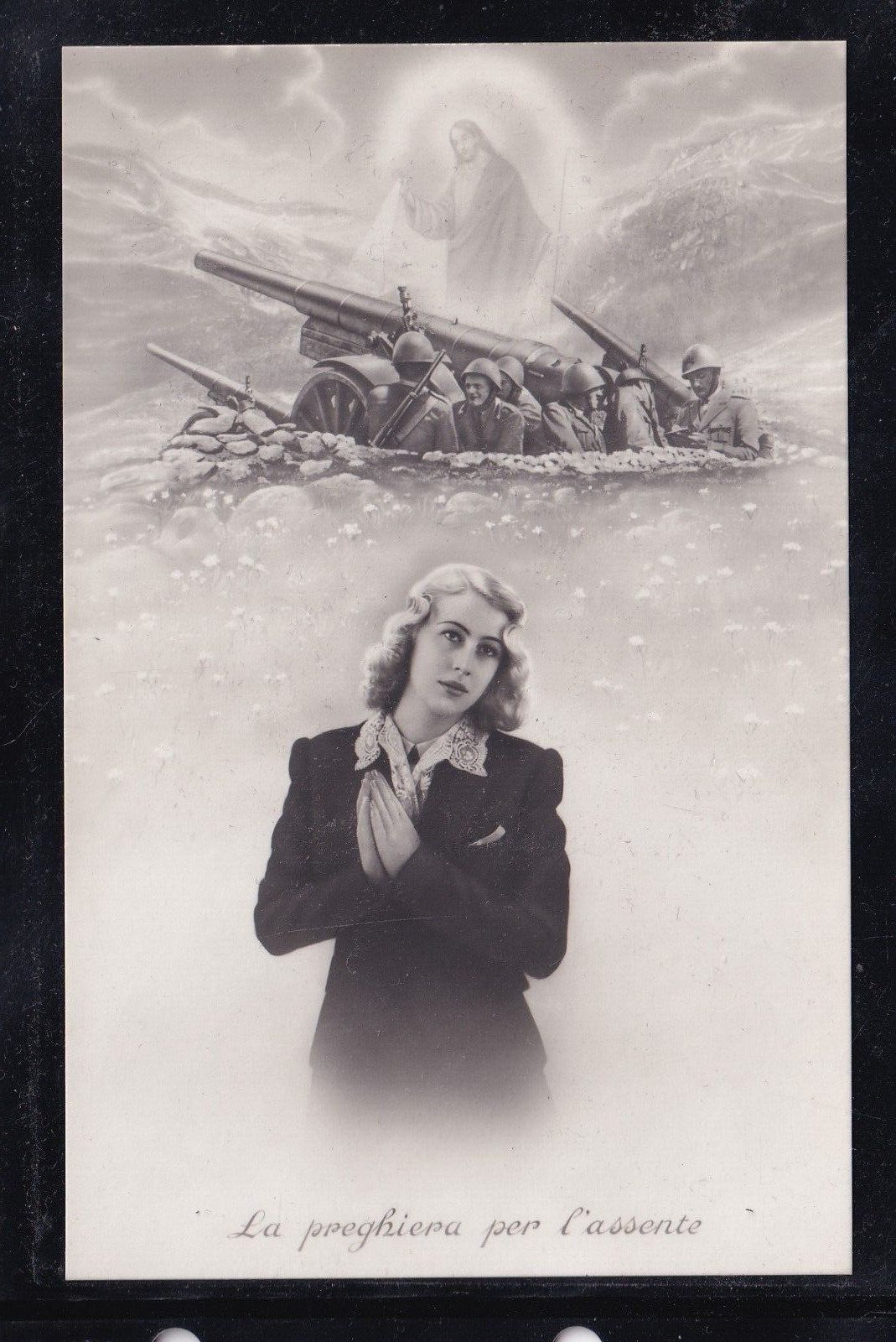 Cartolina Militare La Preghiera per L'Assente Artiglieria K4185