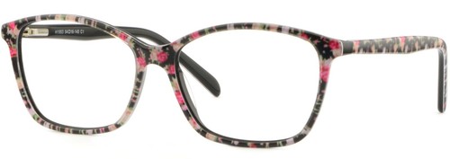 Thin Light Women's Plastic Frames Spring Hinges Glasses Floral Flower Black Pink - Picture 3 of 17