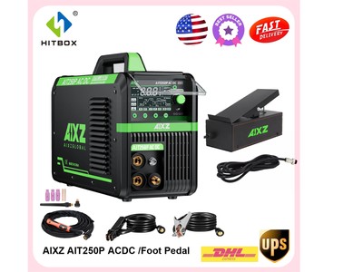 Aluminum 250A TIG Welder&Foot Pedal, AC DC/Stick 5IN 1 Welding TIG Welder New