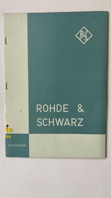Rohde & Schwarz Modulationsgradmessr HS 586/10 Dokumentation