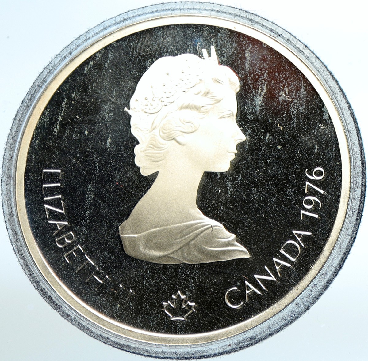 1976 CANADA Elizabeth II Olympic Montreal STADIUM Proof Silver $10