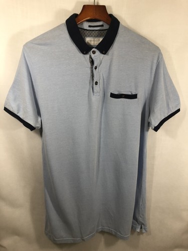 Denim & Flower Men’s Polo 100% Cotton Short Sleeve Button-Front L - Picture 2 of 4