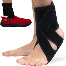Omeer Left Foot AFO Foot Drop Brace For Walking With Shoes, Socks, Or Barefoot P