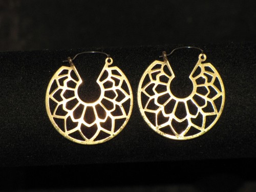 Lot Of 2 Dangle Earrings Hoops Gold Plated Womens Round Circle - Picture 21 of 24