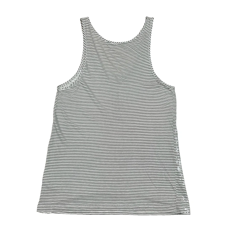 Camiseta sin mangas J.Crew para mujer MED tejido lentejuelas rayas Henley gris blanco botones Foto 4 de 4