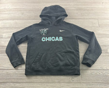 Nike Girls "Indie Chicas Her Game Her Goals" Black Hoodie Sweatershirt Size XL