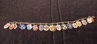 Silver & Enamel Shield Charms 7.5in Vintage European Travel Bracelet 18 Sterling