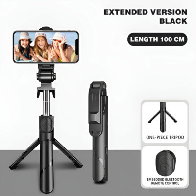 40'' Professional Remote Selfie Stick With Cell Phone Holder Camera Tripod Stand