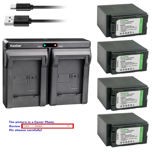 Kastar Battery Dual Charger for Panasonic Genuine DE-A20 DE-A88C VSK0581 AG-B23P