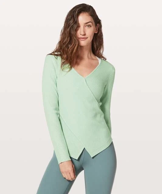 LULULEMON Wrap It Back Sweater Sea Breeze Sz S M