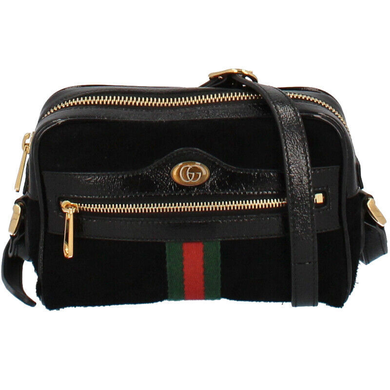 Mini borsa a tracolla Gucci Ophidia 517350 camoscio/pelle...