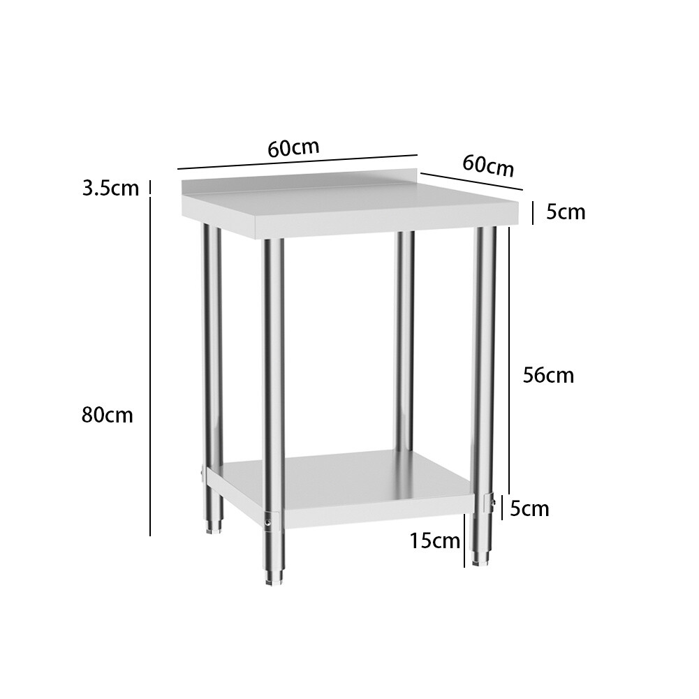 StainlessSteel Commercial Catering Table Work Bench Food Prep Kitchen Shelf Rack