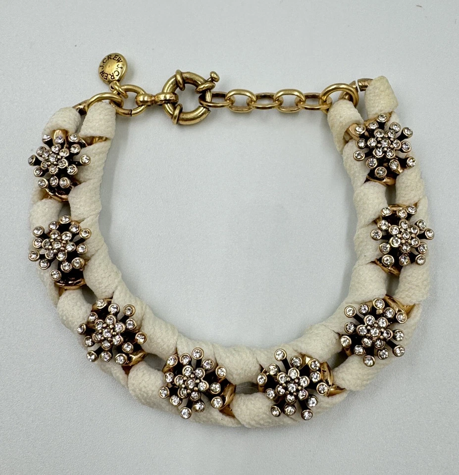 Brazalete de cadena J.Crew Calyx cristal pavé copo de nieve blanco envuelto tono dorado Foto 2 de 4