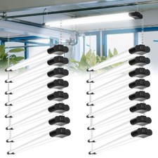 16 Pack 4 FT, 42W, Linkable LED Utility Shop Light, 4400 LM, 6500K for Garage