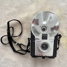 Kodak Brownie Starflash Black Silver Vintage Box Camera Dakon Lens