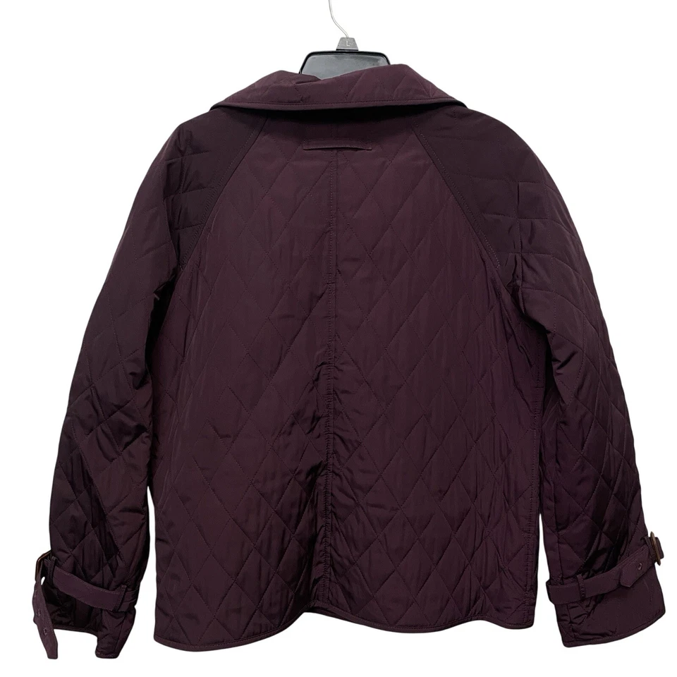 Talbots Winter Jacket Size Small Deep Plum Quilted Lightweight Coat - Image 3 of 4