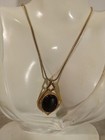 Whiting Davis Gold Tone Art Glass Pendant Necklace — photo 4