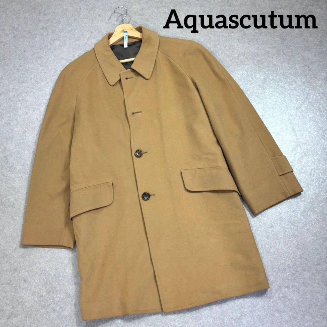 Aquascutum Balmacaan Coat Cashmere Asian fit M US size S Men's Used Authentic