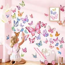 Adesivi Murali Bambini Farfalla Colorati Adesivi Da Parete Farfalla Rosa Decoraz