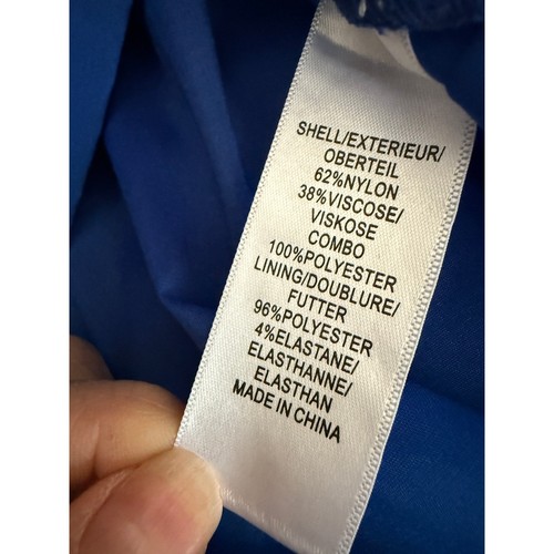 Adrianna Papell Cobalt Blue Lace Overlay Knee Length 18w Exposed Shoulder Dress - Bild 11 von 15