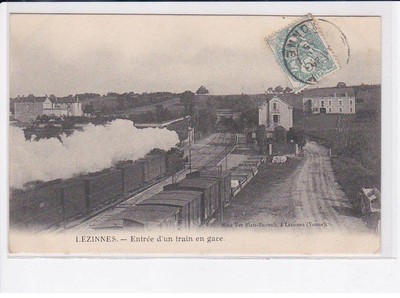 LEZINNES: entrée d'un train en gare - très bon état