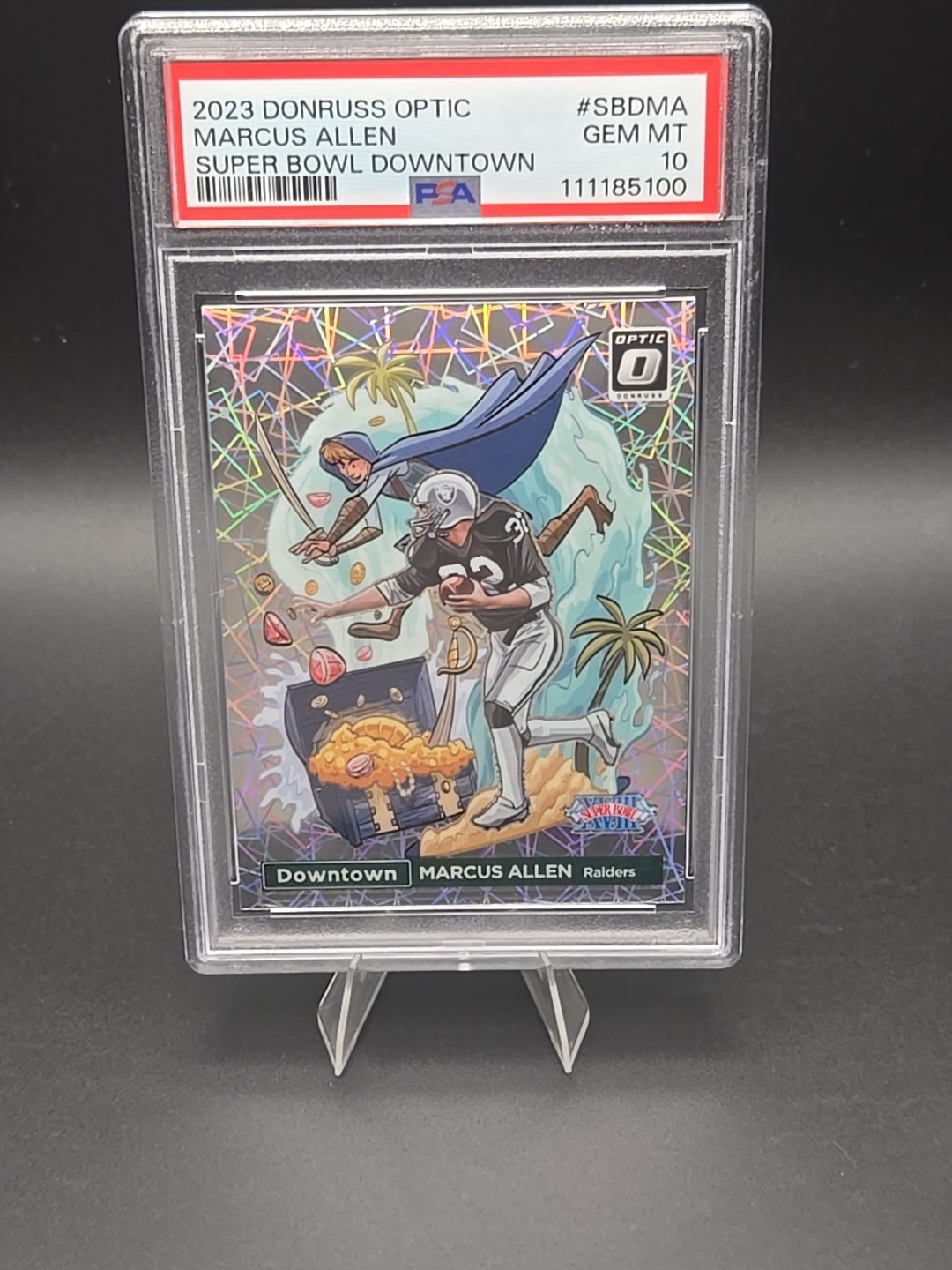2023 Donruss Optic Football #SBDMA Marcus Allen Super Bowl Downtown PSA 10