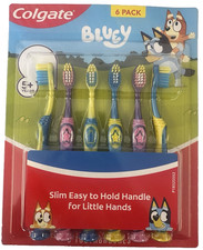 6pk Colgate BLUEY Children's Toothbrushes Extra Soft Suction Cup Bottom Kids 5