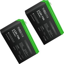 2pcs 12V 7Ah LiFePO4 Deep Cycle Lithium Battery for RV System Marine Camping