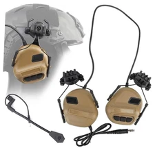  Tactical Headset Unlimited Power Intercom with Microphone Waterproof TAN