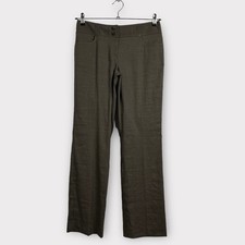 Elie Tahari Women's 6 Brown Linen Blend Straight Leg Casual Dress Pants