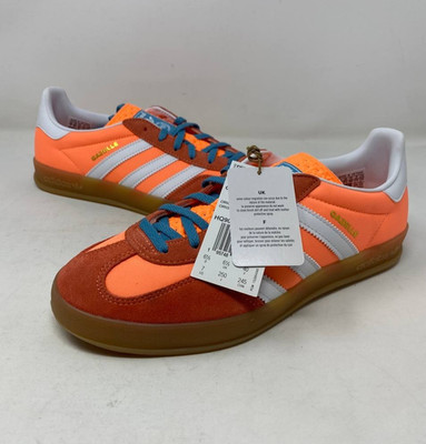 Adidas Gazelle Indoor Beam Orange Gum HQ9016 sz 7 Used No Box